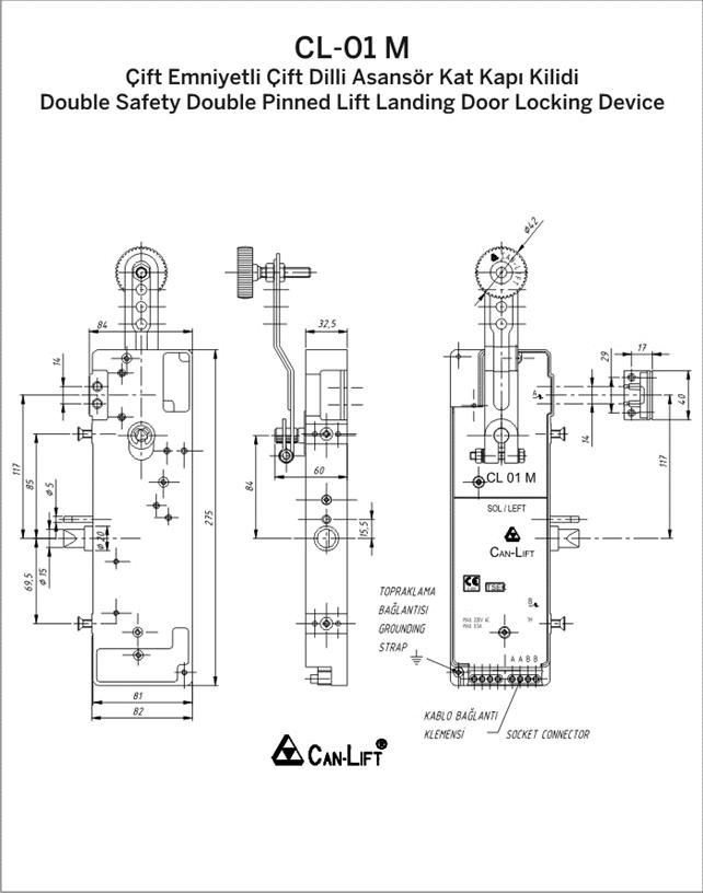 CL-01 M Elevator Single Wing Floor Door Lock